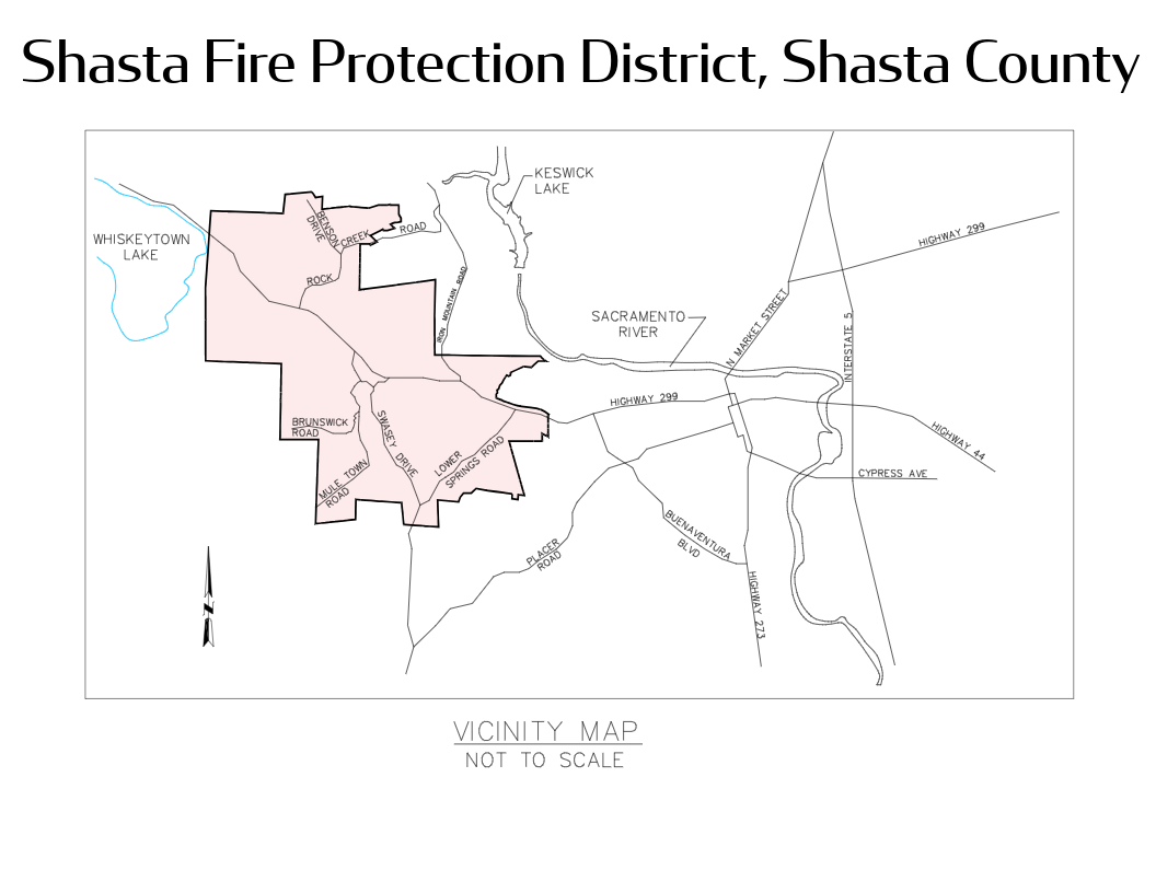 Shasta Fire Protection District Shasta County Boundary Map