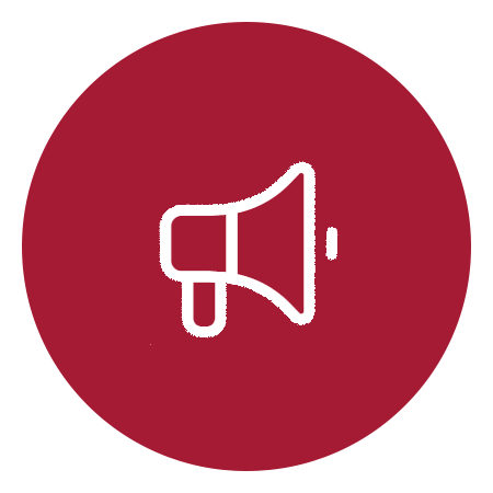 Bullhorn Icon with link to Announcements page